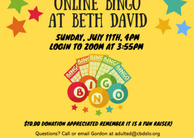 Temple Beth David, online bingo, post design