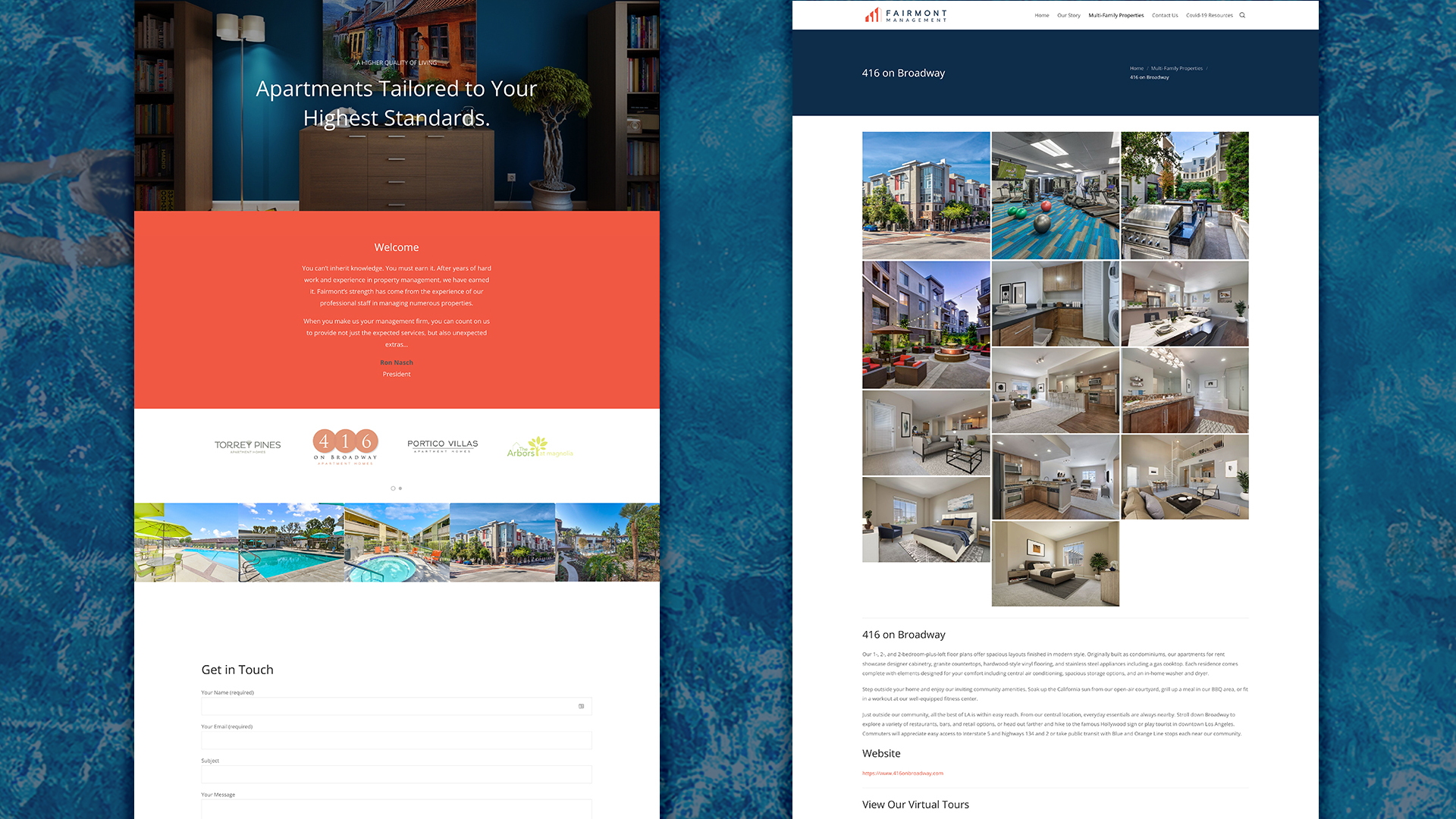 Fairmont Management, Multi-Family Real Estate, website