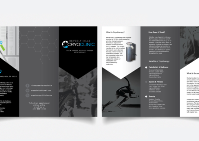 Cryo Clinic, brochure design, Rzn8 media