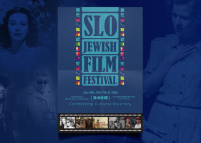 SLO Jewish Film Festival, key art design by Jen Baers