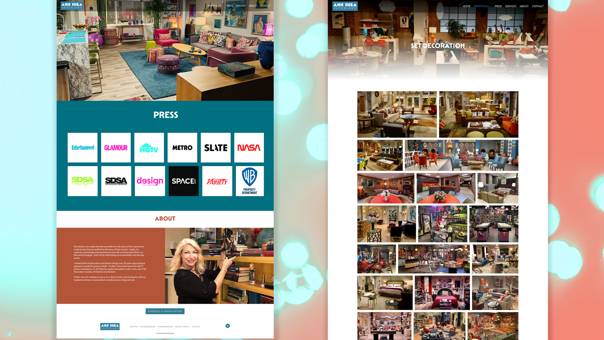 Ann Shea, Set Decoration, Web Design